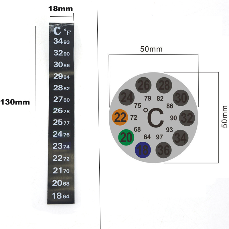 Temperature Strip Thermometer - Acquario Fish Tank Strip Stick-on scolorimento