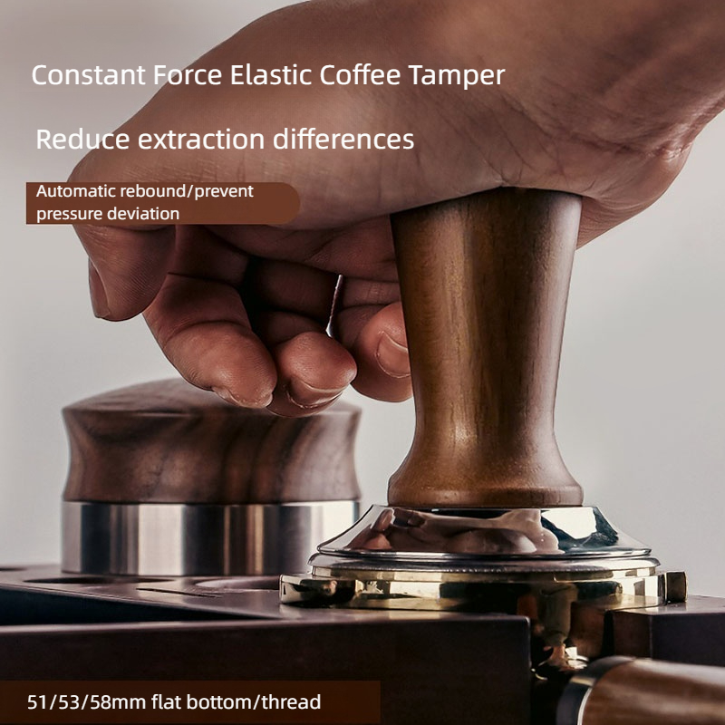 Espresso Tamper Set - 51mm 53mm 58mm Legno di faggio
